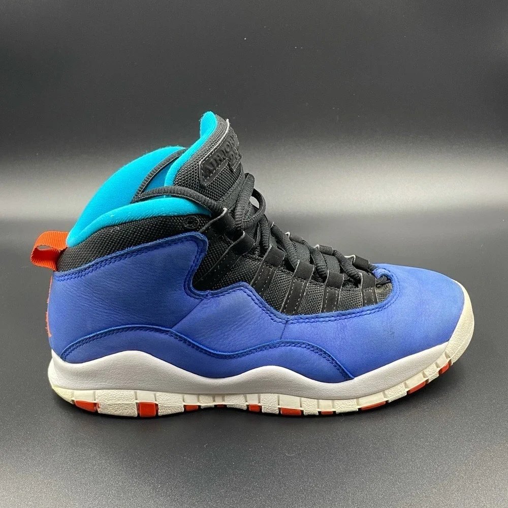 Jordan 10 Retro Tinker Blue‎ Orange Basketball Shoes 310805-408 Men's Sz 5Y